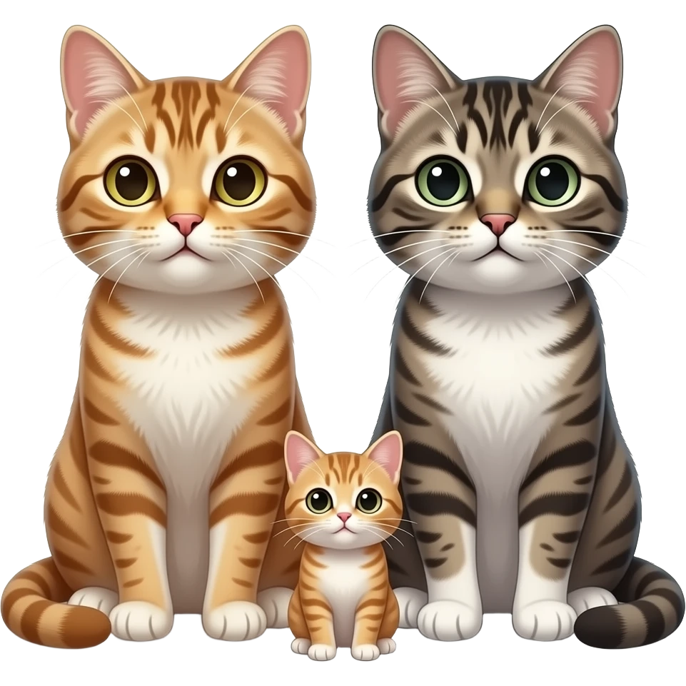 two proud cat parents with a cat baby emoji