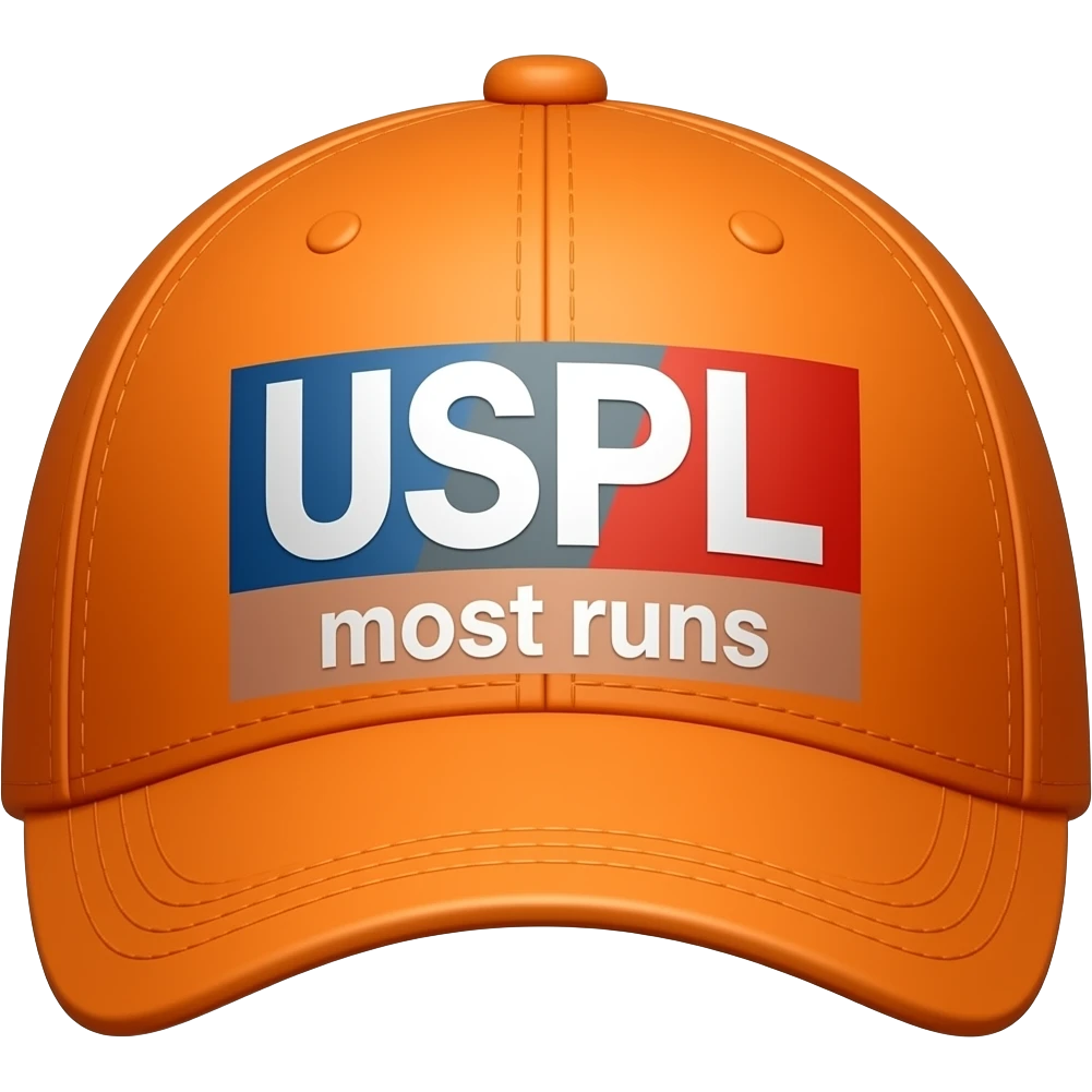 yehi cap bas uspe IPL ke jagah USPL likho niche most runs colour full orange emoji