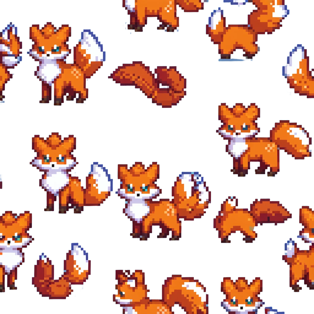 Vulpix Pokemon fox with six tails and orange-red fur emoji