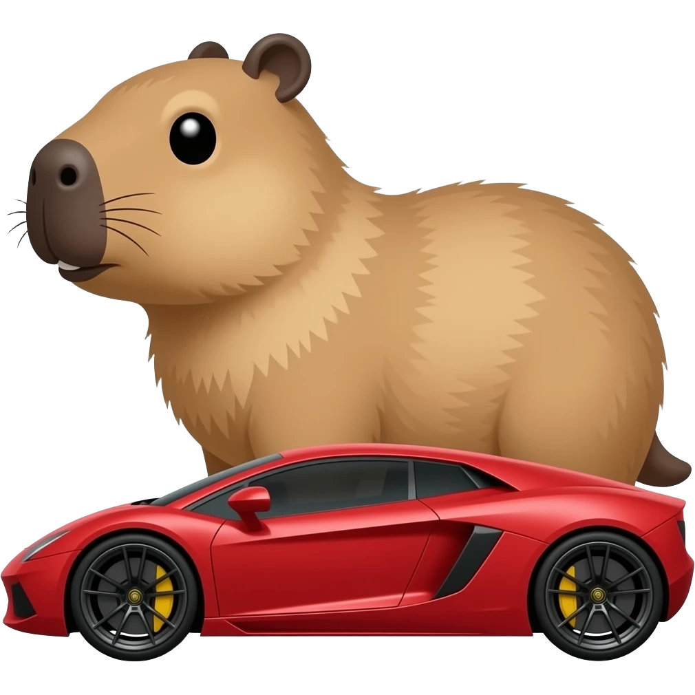 Capybara in a sport car emoji