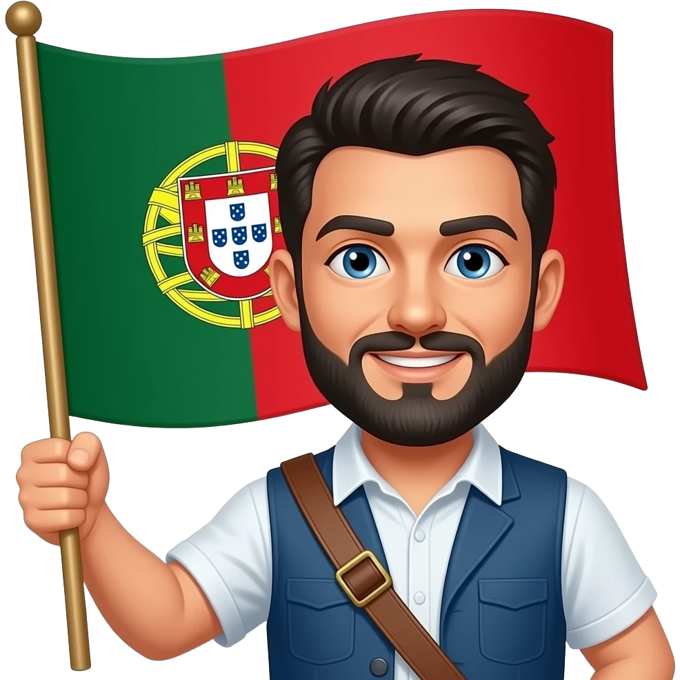 Portuguese man with a flag emoji