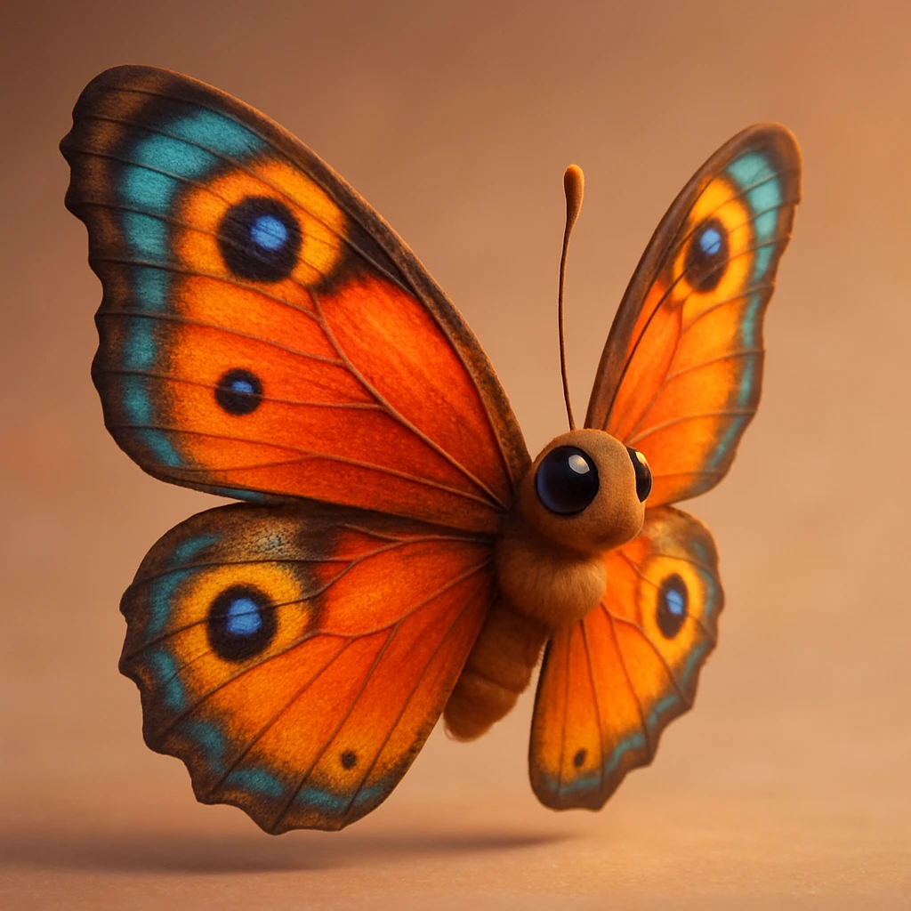 Bright butterfly wings.  realistic cartoony 3d emoji