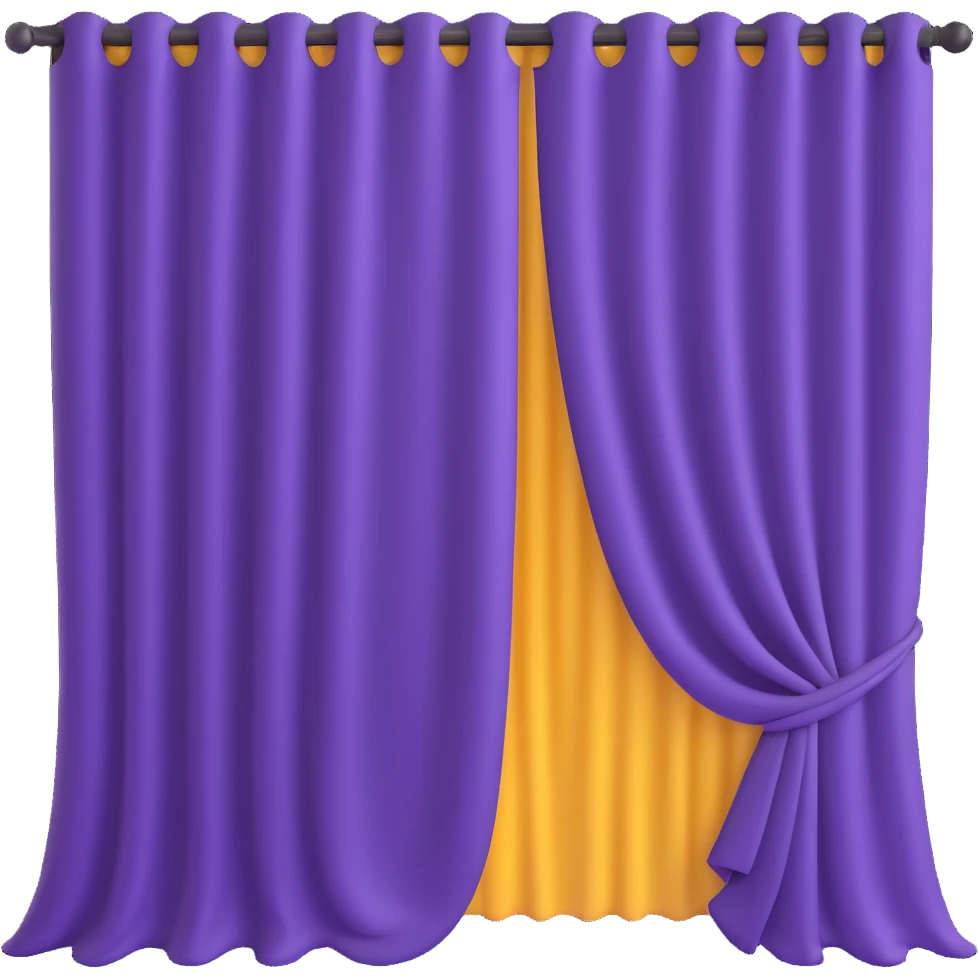 A purple curtain hanging down, made of soft fabric, slightly wrinkled or flowing emoji