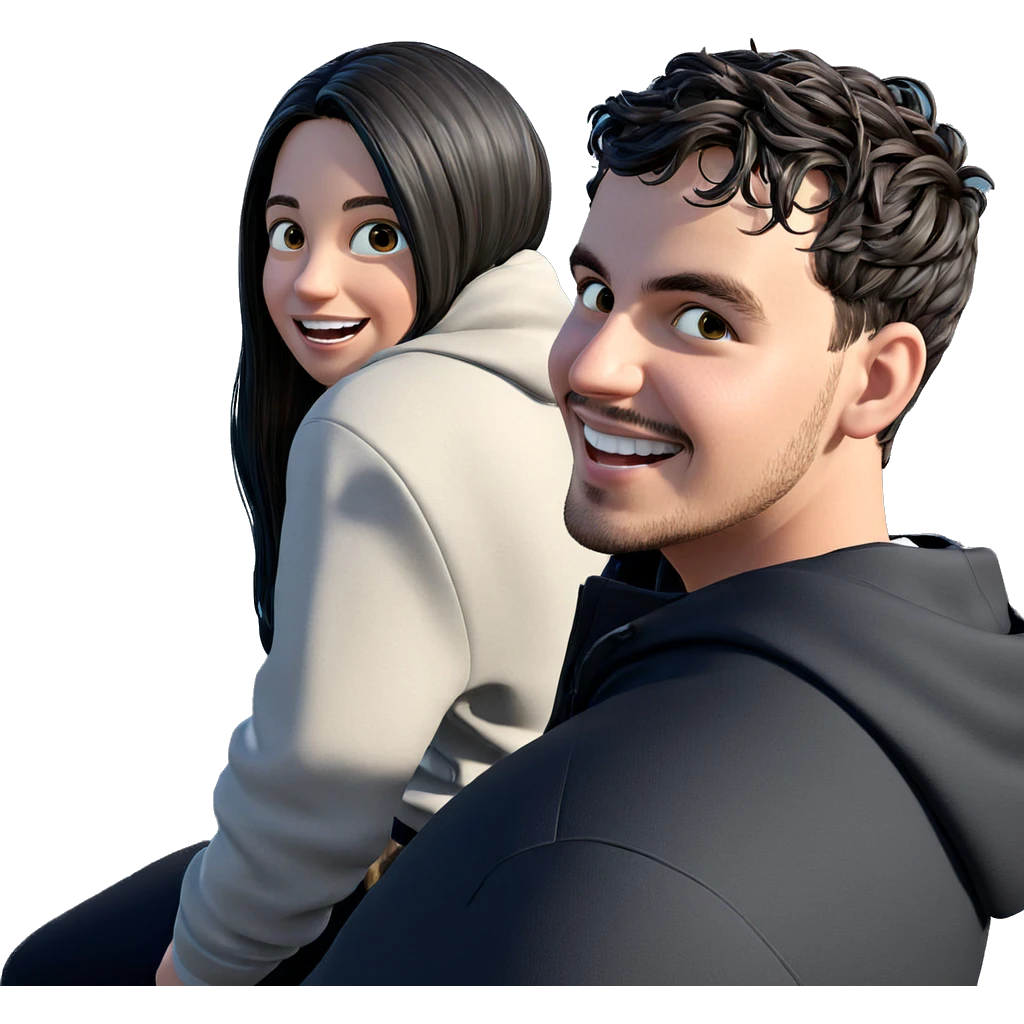 happy couple enjoying nature emoji