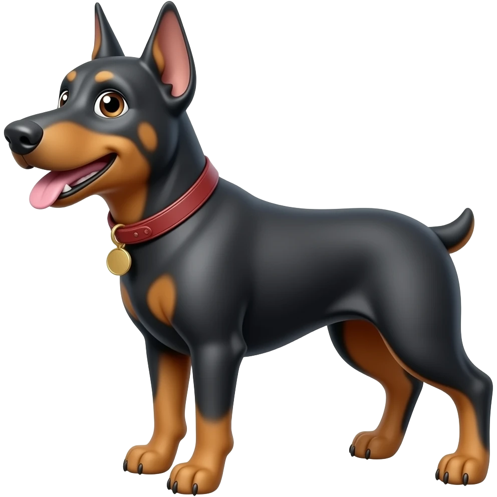 Doberman as a muppet emoji