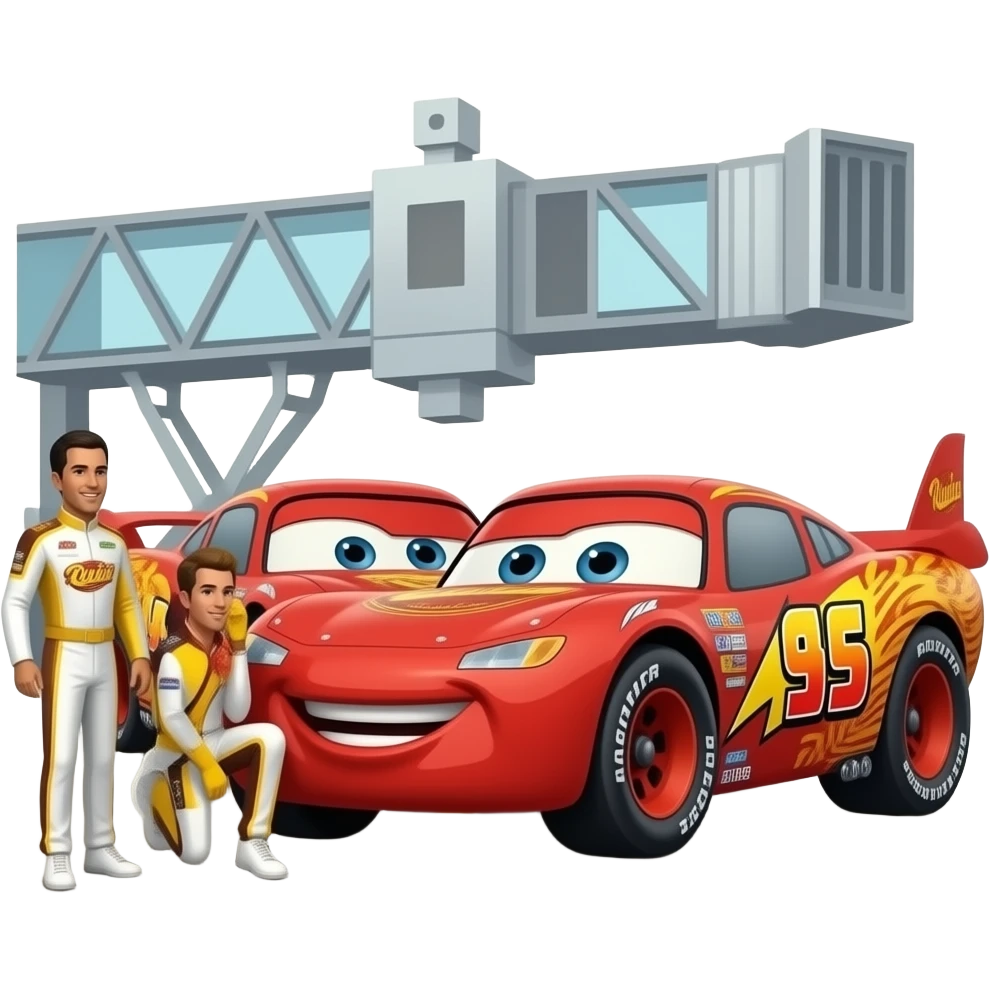 One things for sure Lightning McQueen really blew this race team McQueen camping happy right now poor mater he has to go in the airport to fly home to radiator springs he’s off the tour (screaming) cars 2 emoji