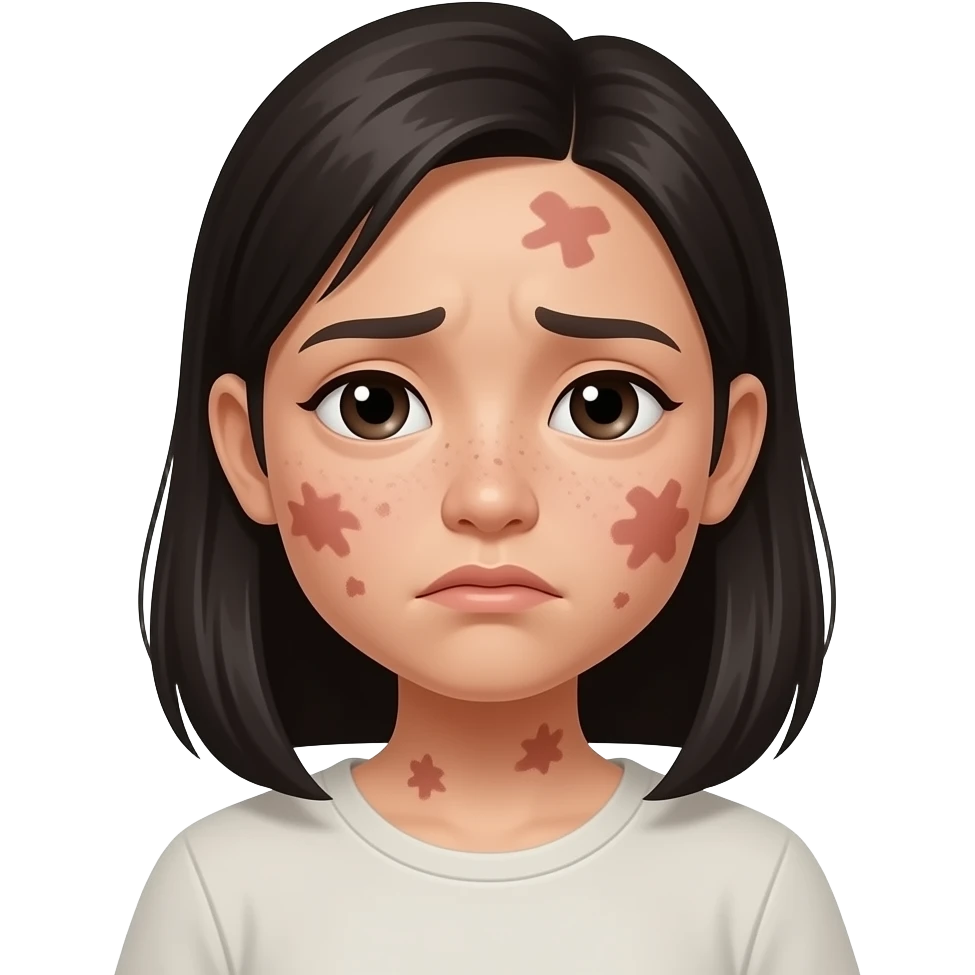 too much Measles asian woman sad emoji