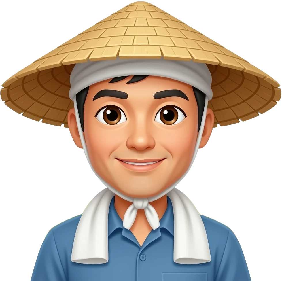 Asian rice farmer hat emoji