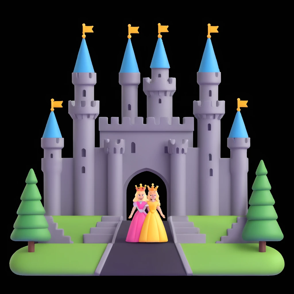 king and queen, castle background emoji