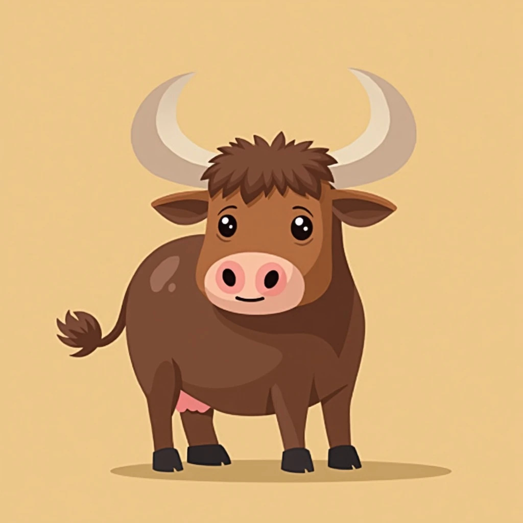 Flat design style yak emoji