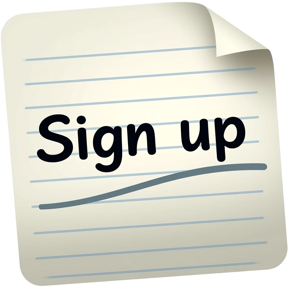 Sign up word with Documents paper emoji