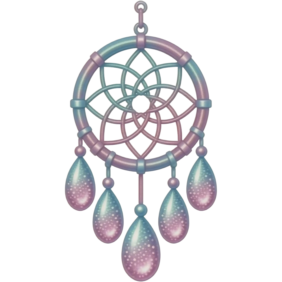 Glittery sparkly gradients-colored pastel bluish and pinkish and whitish hanging Rosy shiny glossy sparkly romantic pastel Pastel Sakura dreamcatcher-suncatcher emoji
