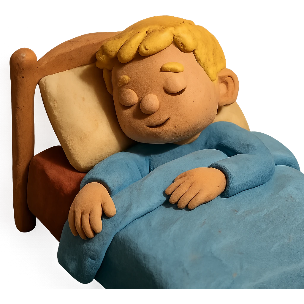 blonde boy sleeping in bed emoji