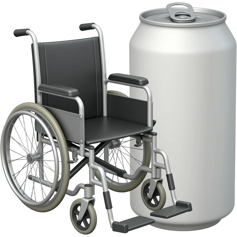 Você vai criar uma cadeirinha de roda e do lado um lacre de lata emoji