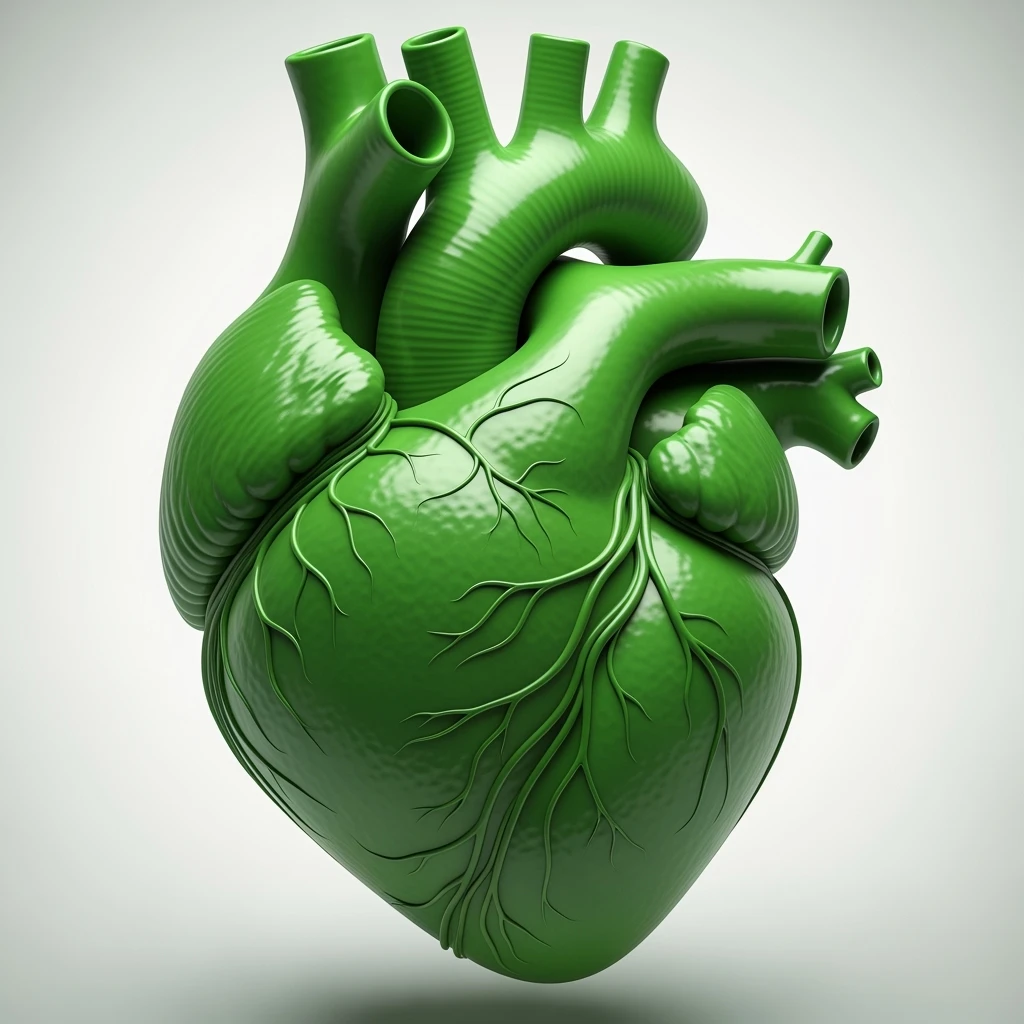 ultra detailed green heart emoji