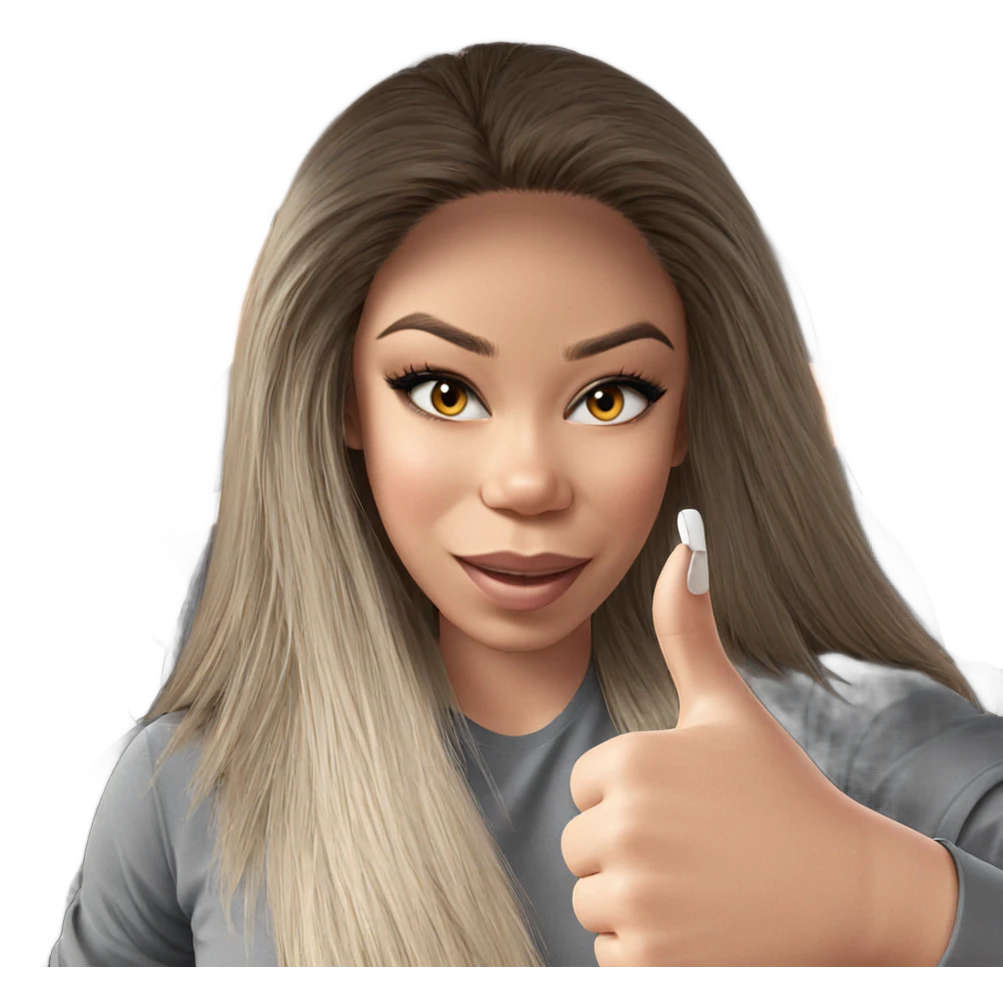 girl giving thumbs up in car emoji