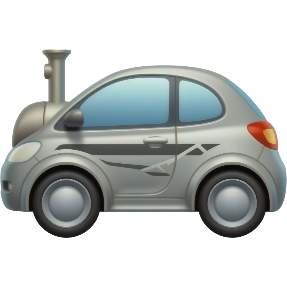 A car mixed with a train emoji