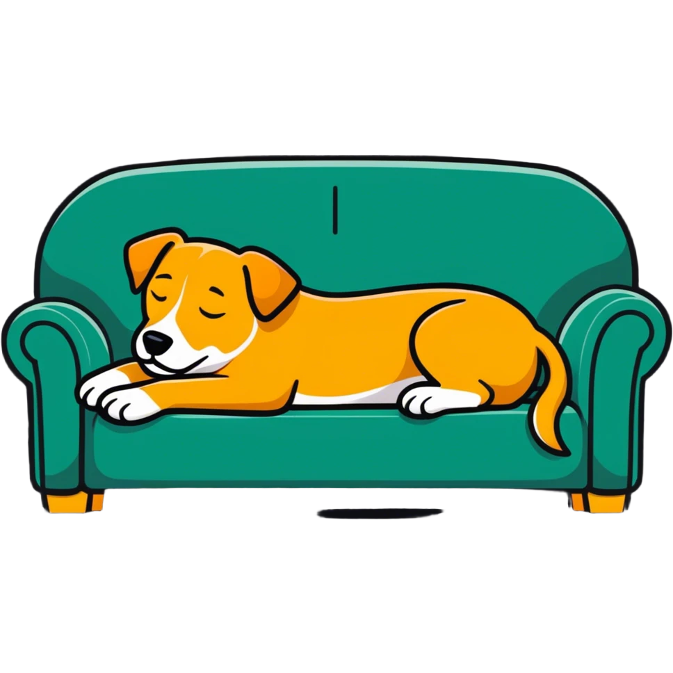 Dog sleeping on sofa emoji