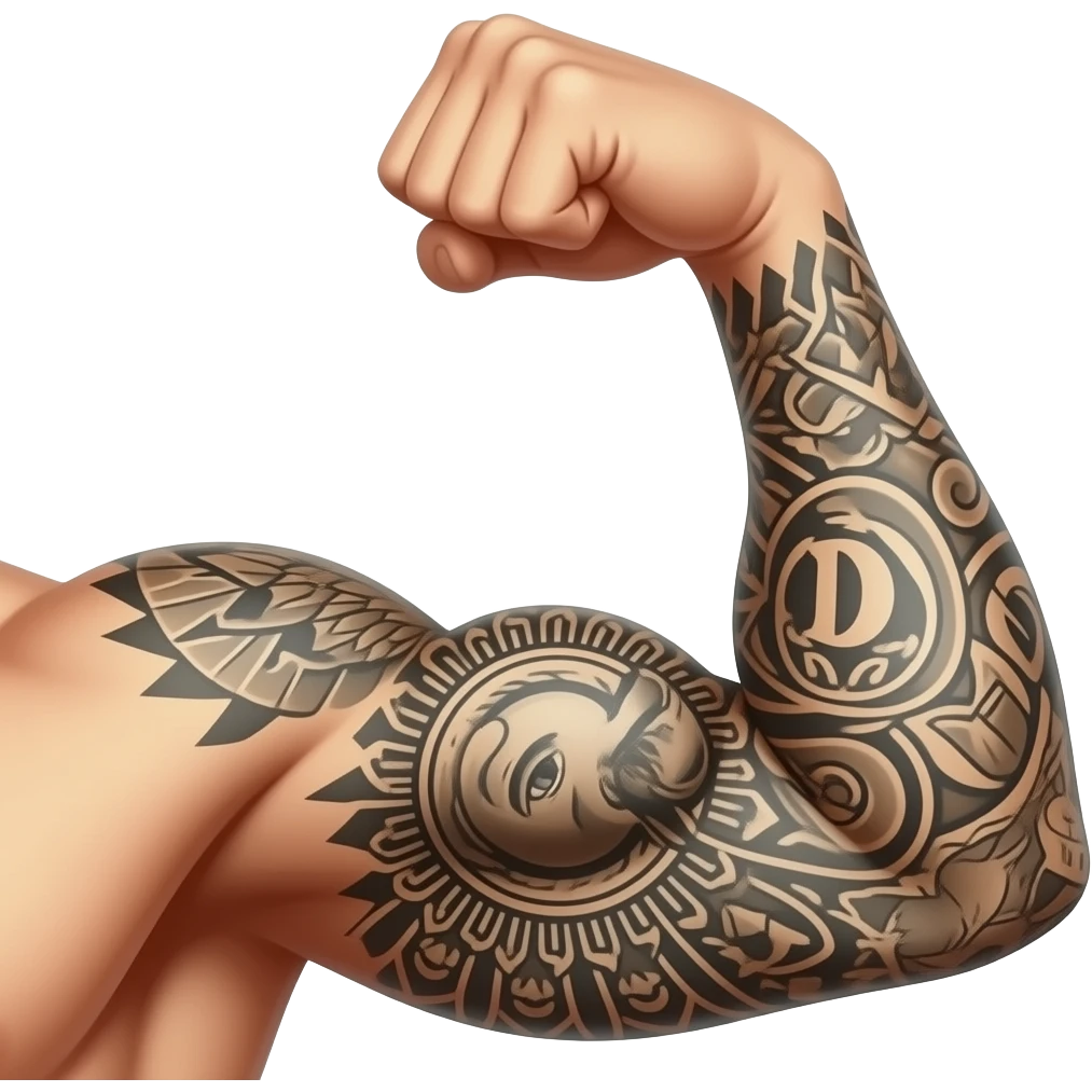 Brazo Tatuado flexionado bicep emoji