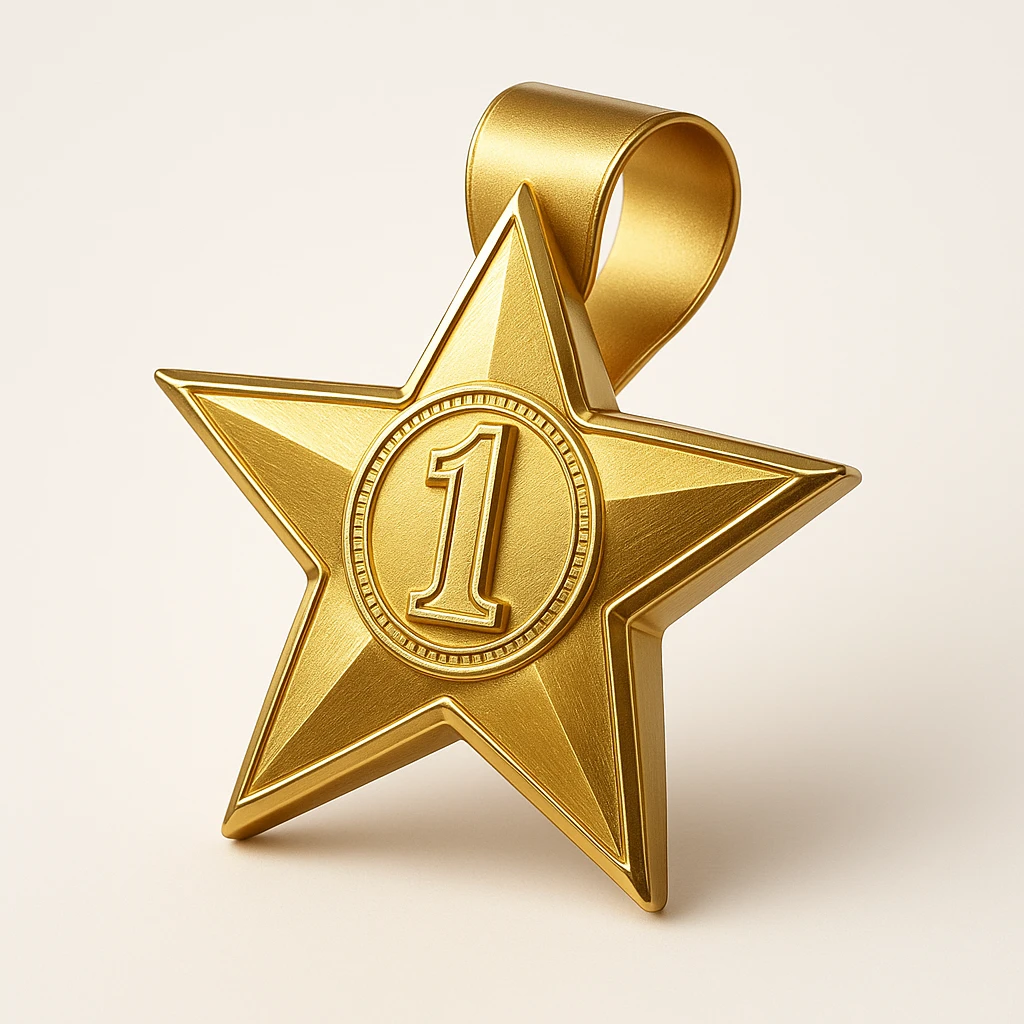 a glittery golden star-shaped medal  emoji