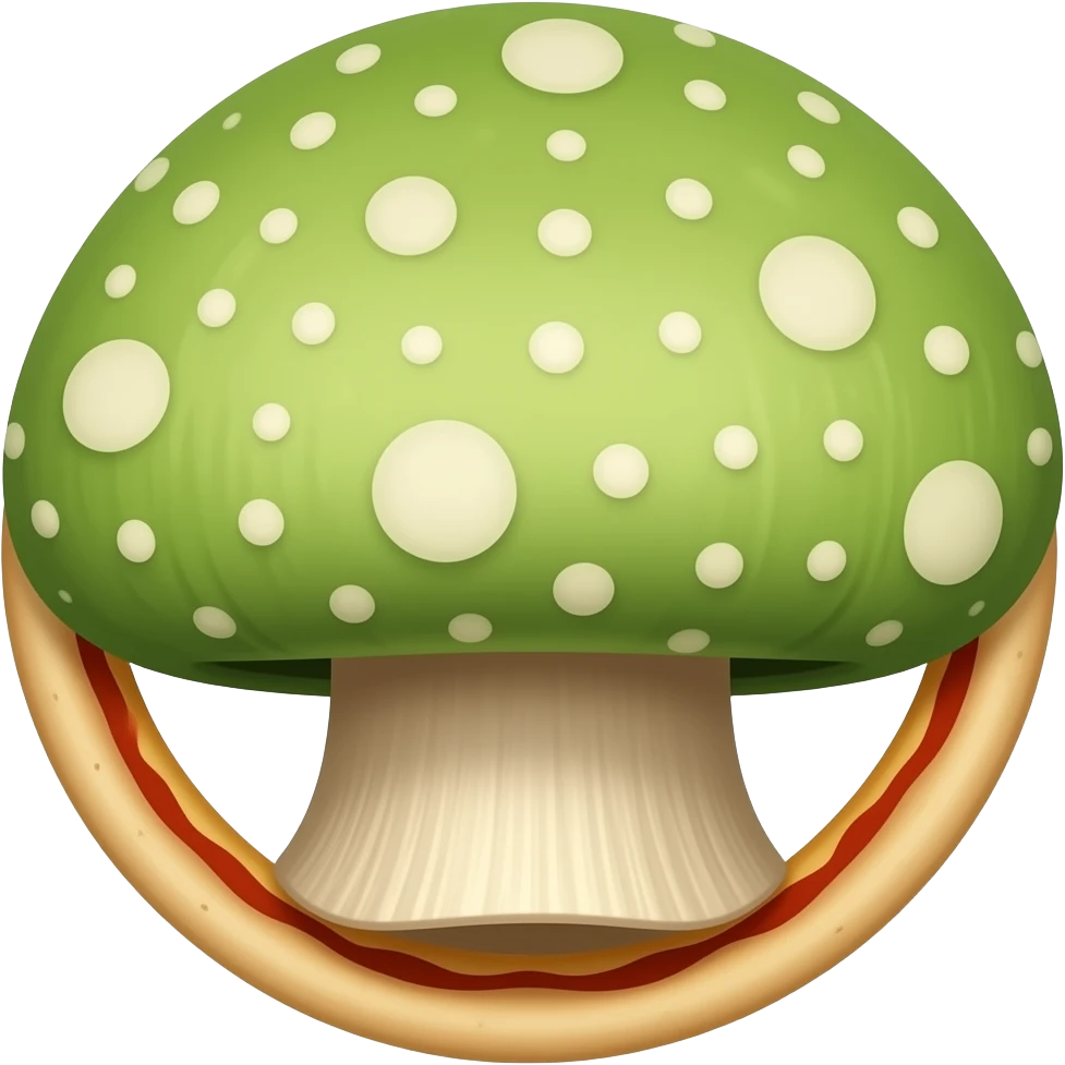 Portobello Mushroom is the dough of "Pizzas" emoji