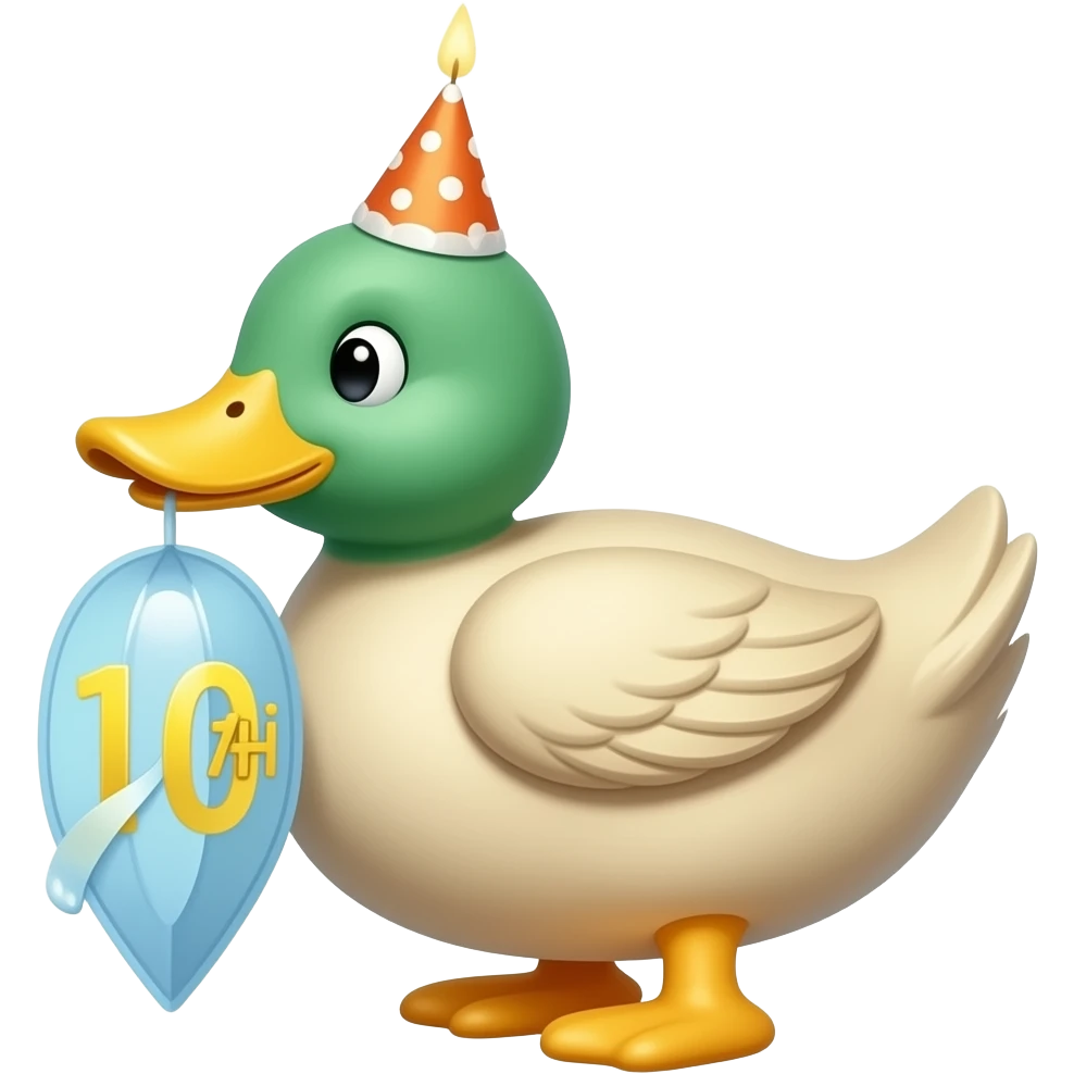 bithday duck 10th birthday emoji