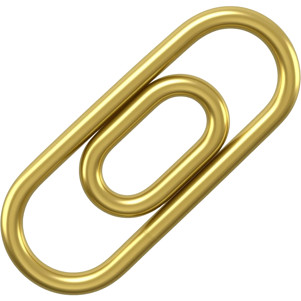 one Gold paper clip emoji