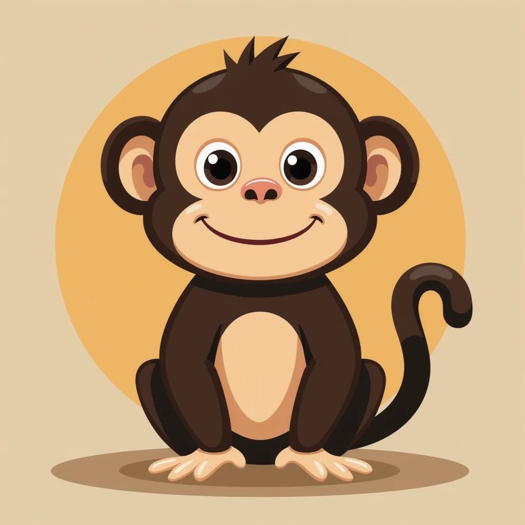 Flat design style monkey emoji