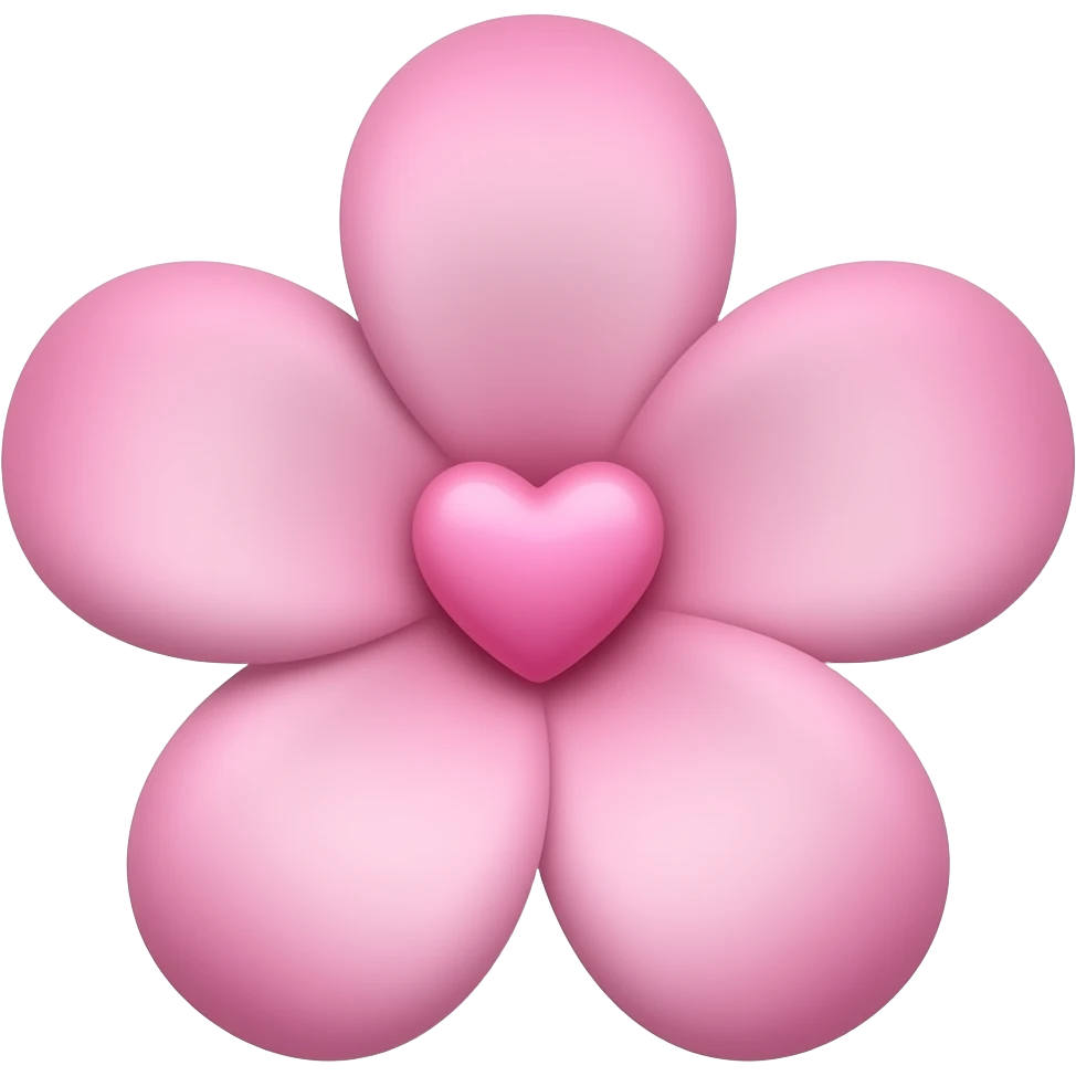 clear pink flower with mini pink heart center emoji