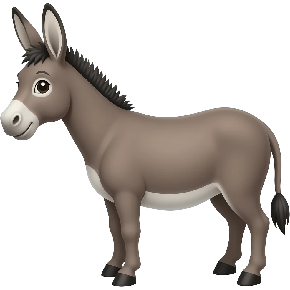 Cartoon 2d donkey emoji