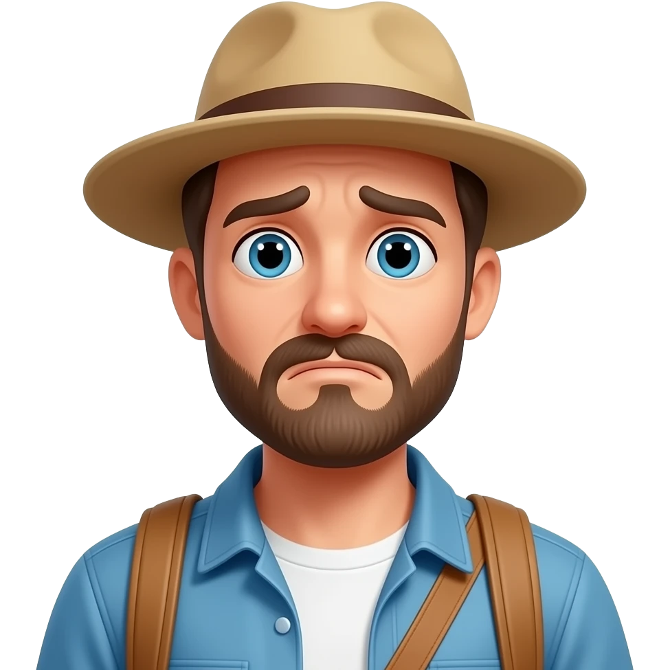 A confused man, dressed like a tourist. emoji