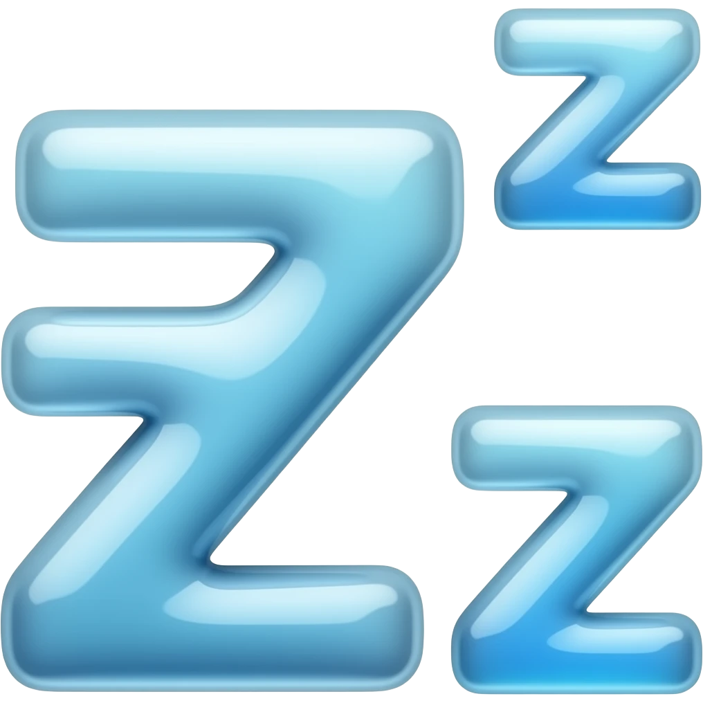 three Zzz bubbles letters in an icy blue emoji