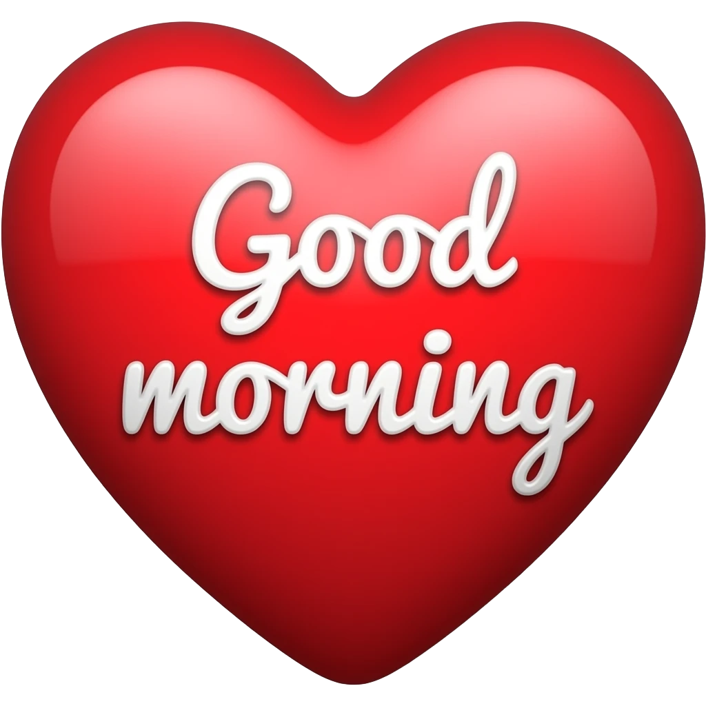 Good morning dialog written inside a red heart emoji