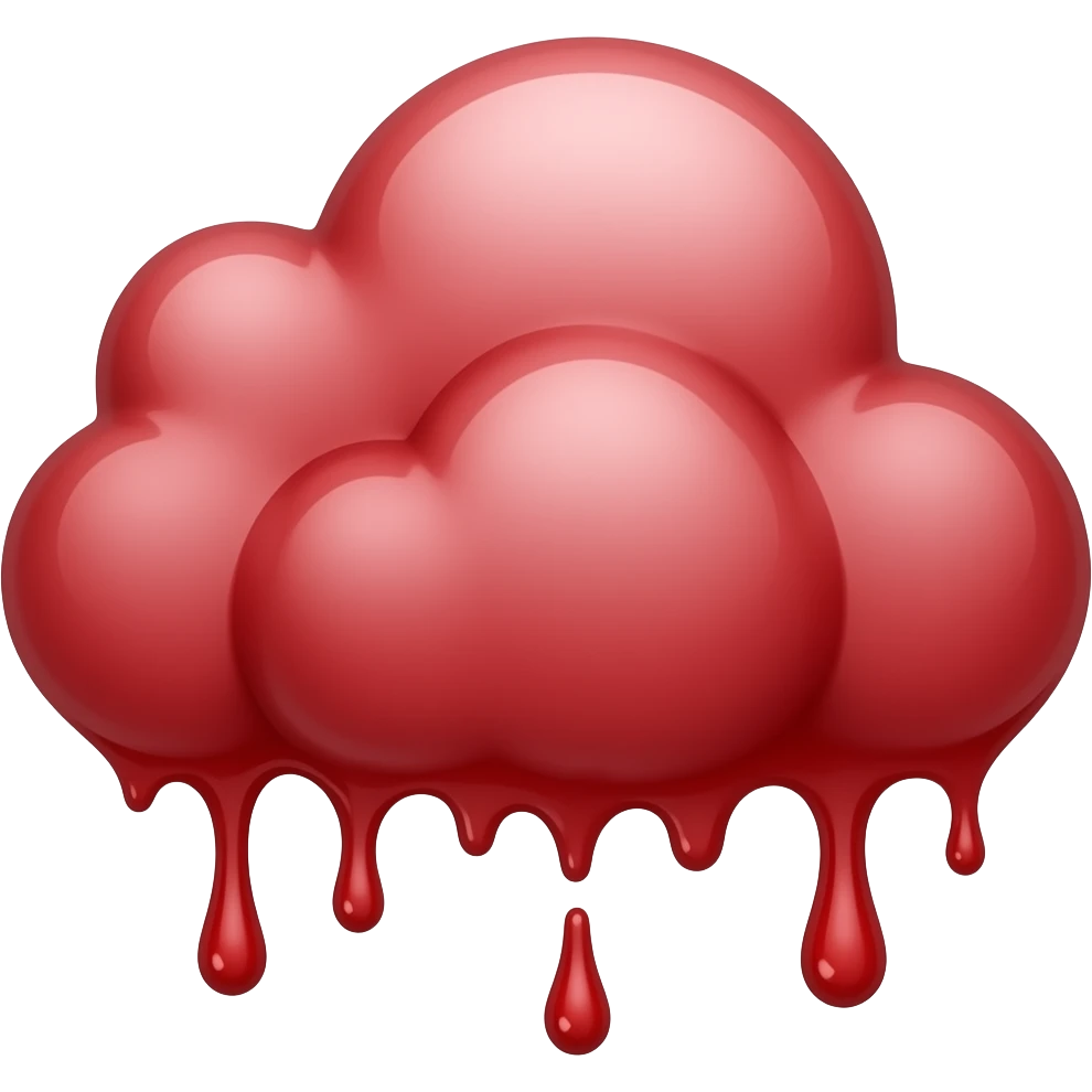 Red cloud made of blood dripping emoji