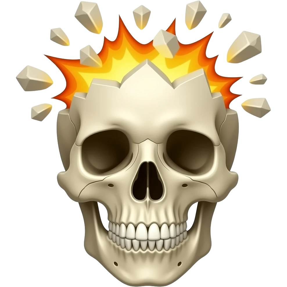 Crâne avec le haut exploser avec les debris emoji