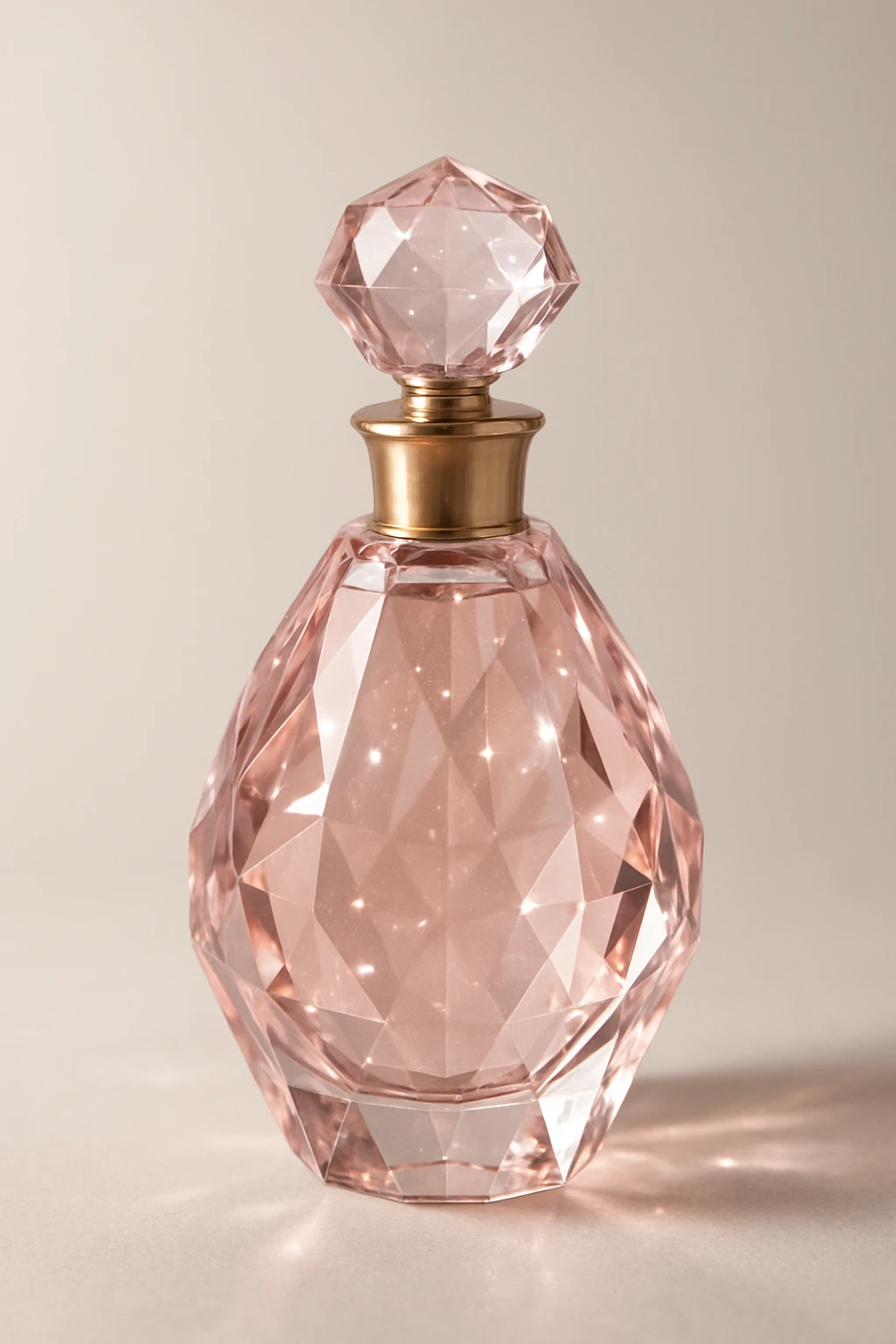 pink crystal perfume bottle, realistic, elegant emoji