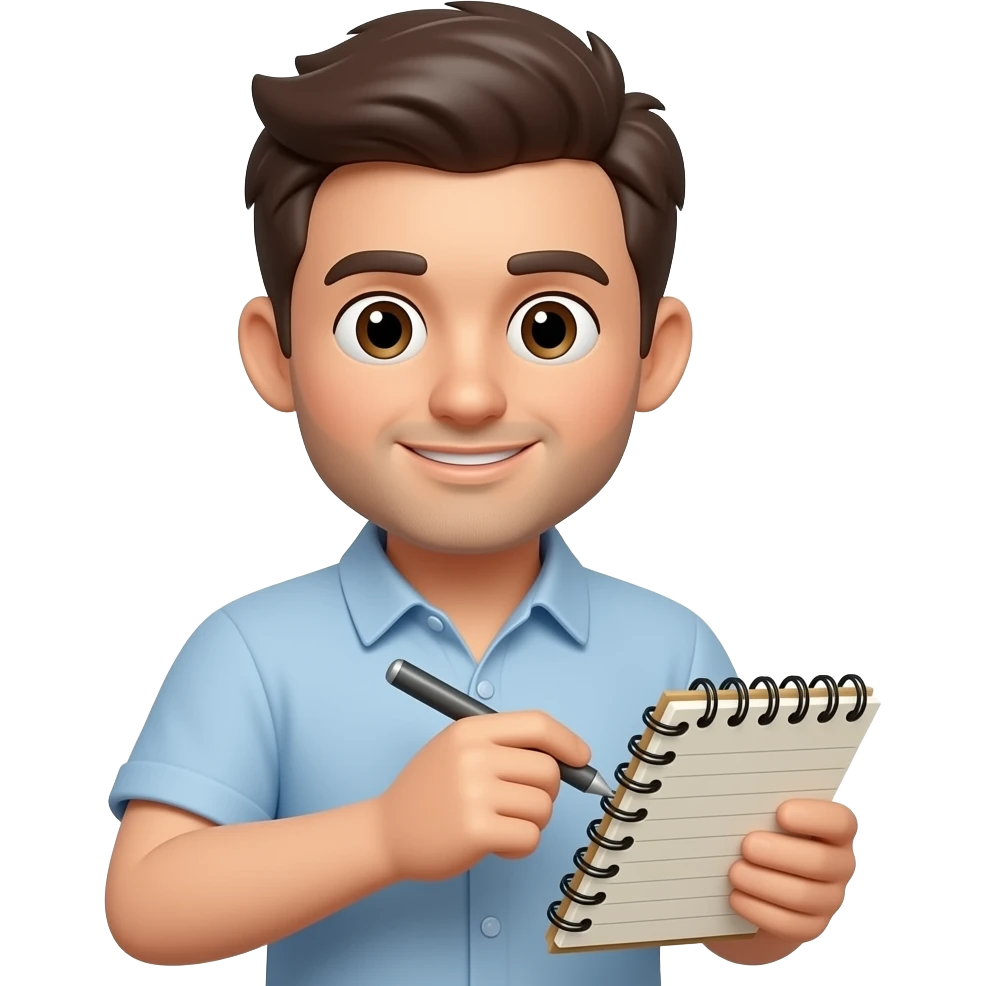 👨‍💻with apple style memoji male note book work emoji