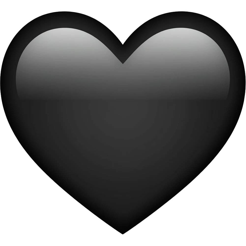 Combination of white ref and black heart emoji