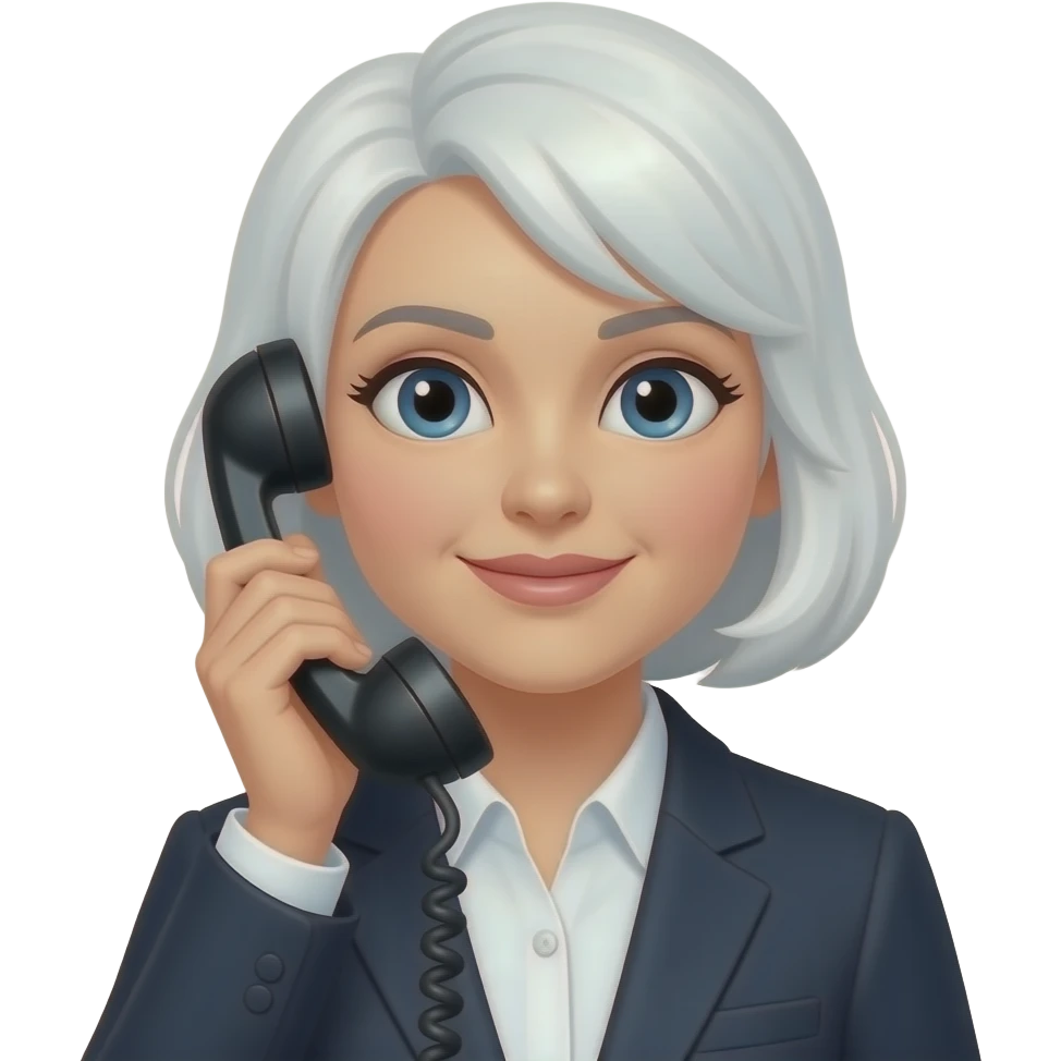 snow white with black office phone emoji