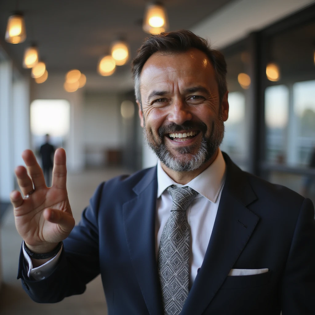 indian businessman encouraging customers emoji