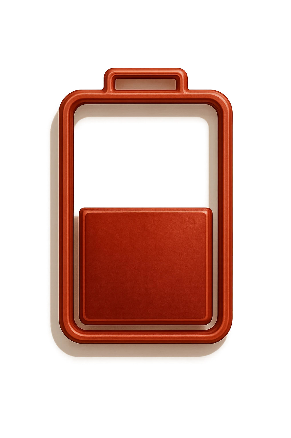 3D realistic medical illustration with red battery emoji