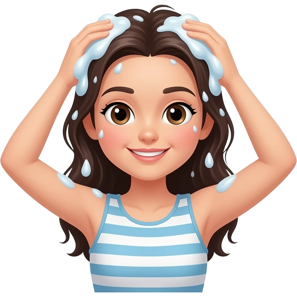 girl washing hair emoji