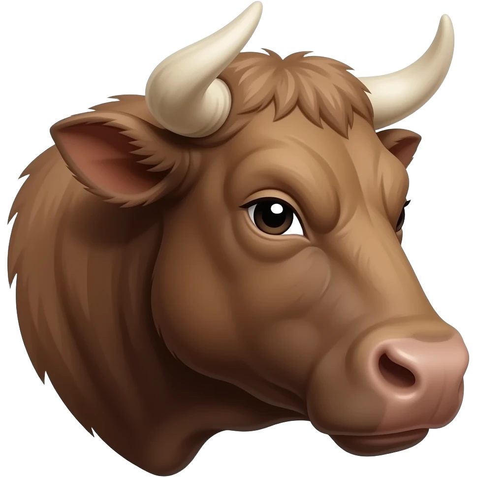 create a muscular bull side profile facing right (to indicate bitoin bull market) emoji