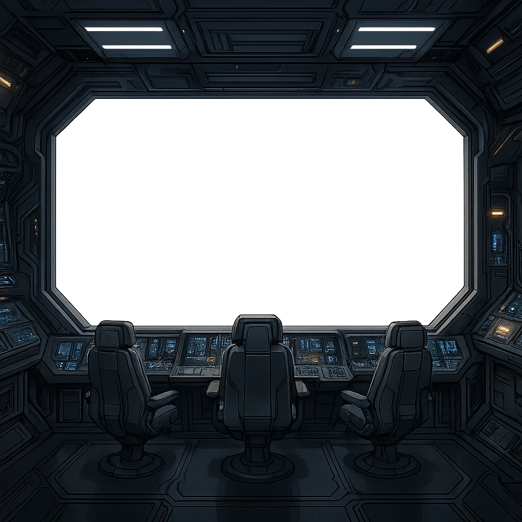 a sophisticated starcruiser command deck viewing port, the viewscreen is alpha-transparent emoji