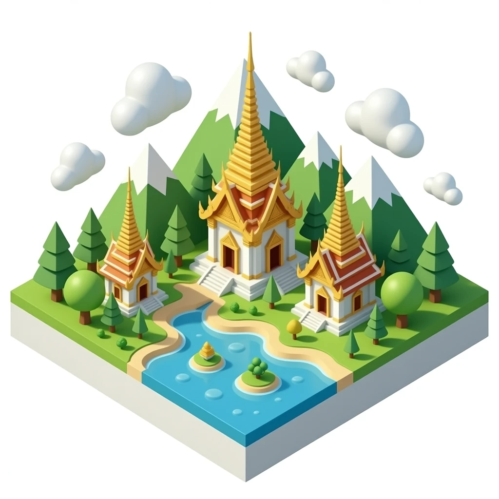 thailand 3d isometric miniature emoji