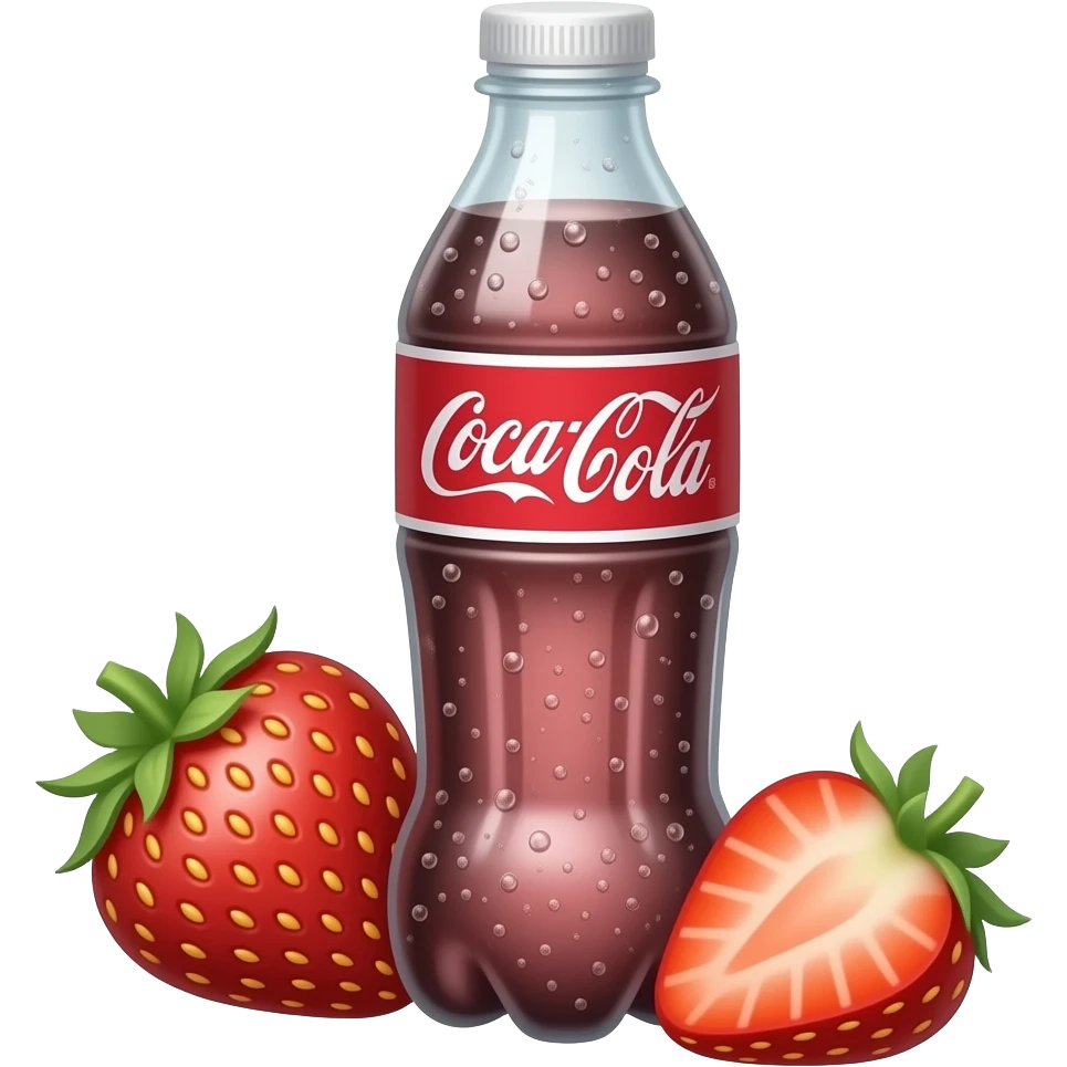 botella de gaseosa de frutilla con gas emoji