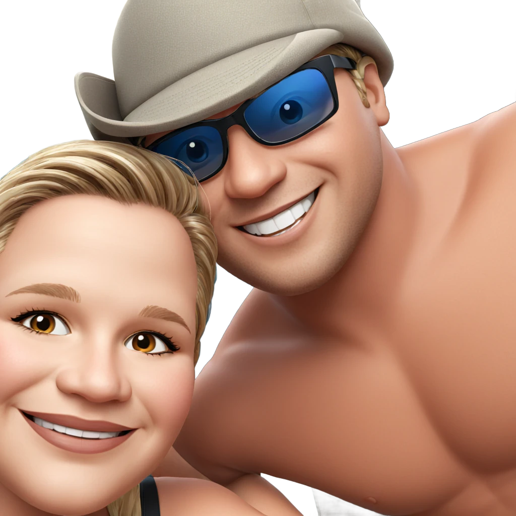 happy couple selfie moment emoji