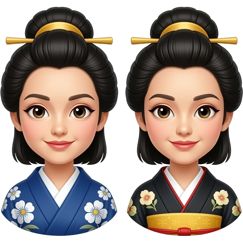 Beautiful women wearing  jimmiki faces emoji
