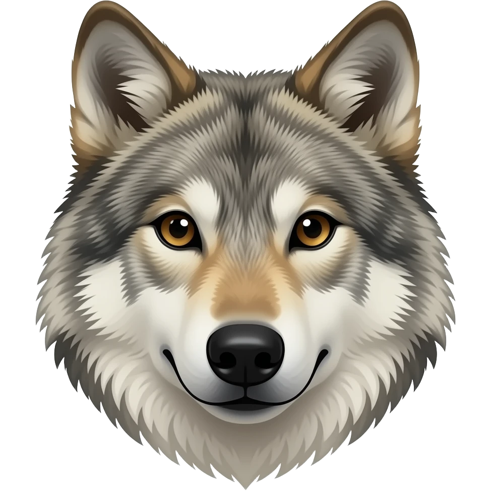 Realistic wolf emoji emoji