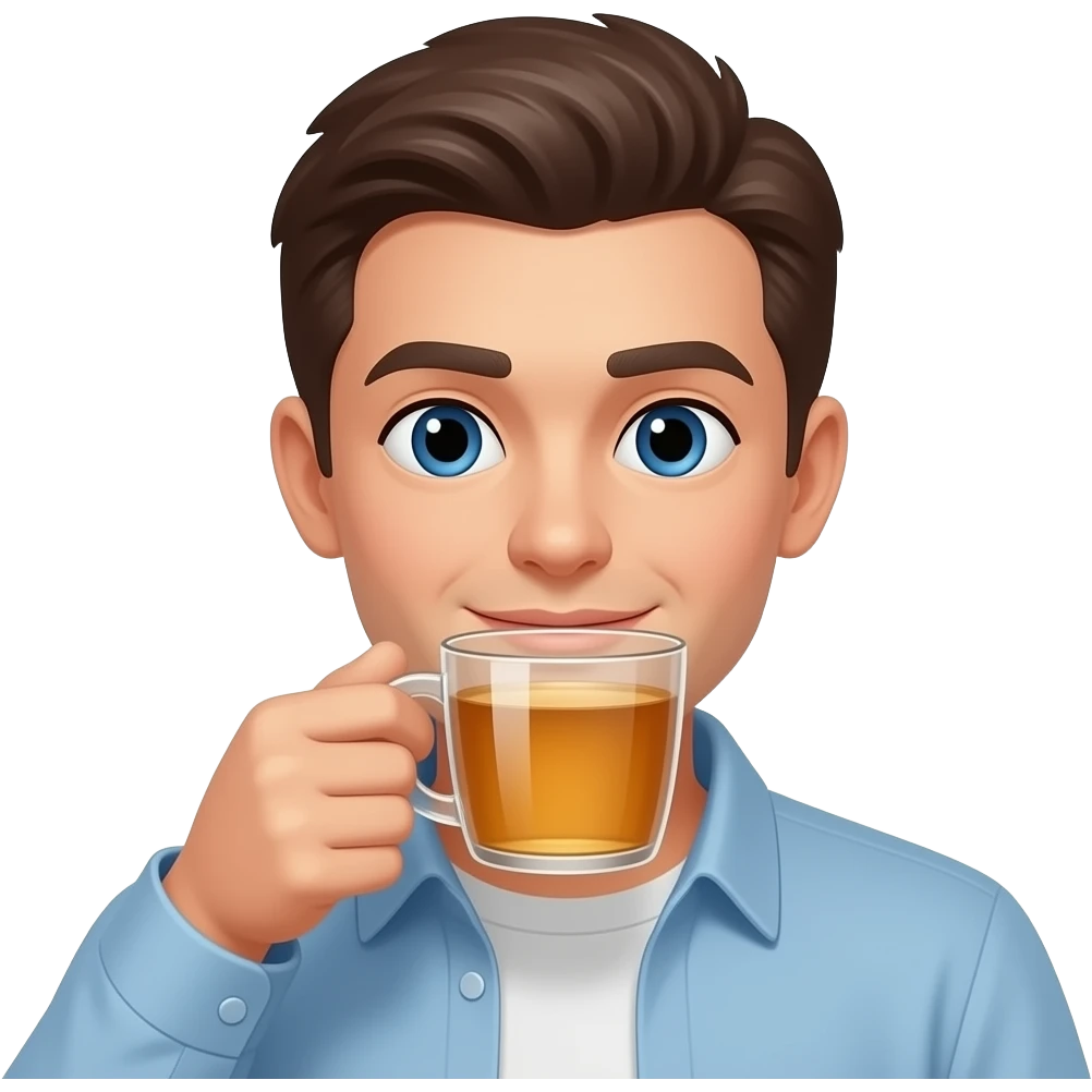 Good morning with tea emoji